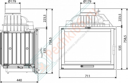 Каминная топка La Braise CDP 700 (NORDflam) 14 кВт
