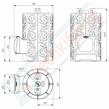 Печь для бани Violet World Short Window Max Pro (Grill’D)