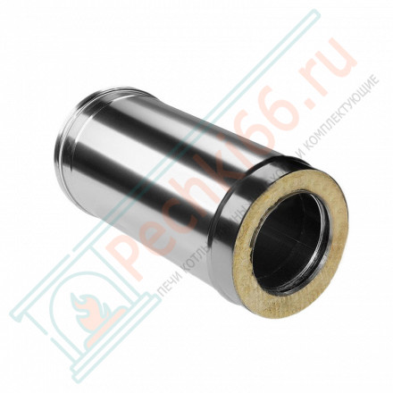 Сэндвич труба для дымохода L=500 (НЕРЖ-321/0,8-НЕРЖ-439/0,5) d-150/230 (Дымок-Lux)