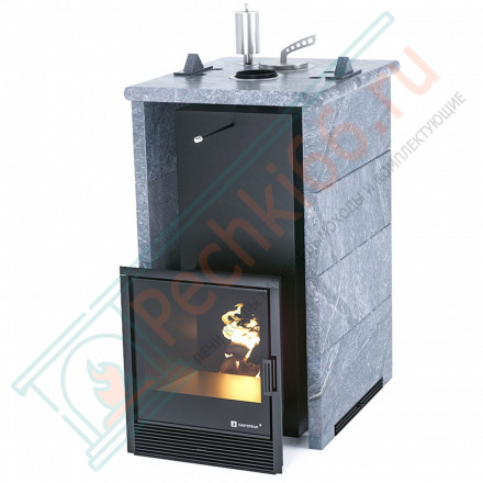 Печь для бани Сочи в трёхстороннем кожухе из талькохлорита (ИзиСтим)