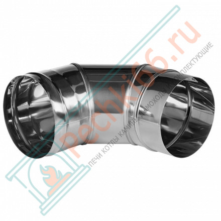 Отвод 90° без изол (НЕРЖ-321/0,5) d-130 (Дымок-Lux)