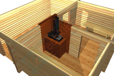 Печь для бани № 05М в комплекте с баком 51 л (Тройка)