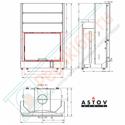 Каминная топка ПС 8063 У (Астов)