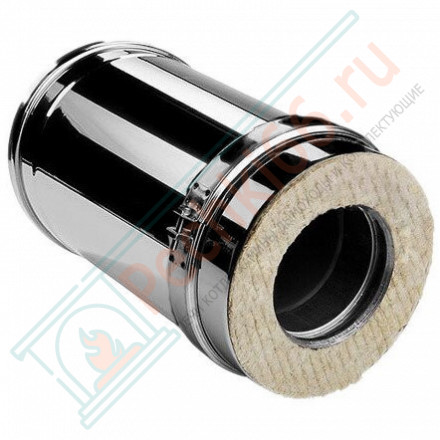 Сэндвич труба V50R с изол L=250 (AISI-310S/0,8-ОЦИНК-RAL/0,5) d-120/220 (Вулкан-Cerablanket)