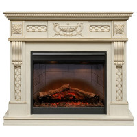 Каминокомплект Corsica - Слоновая кость с патиной с электрическим очагом Symphony 26'' DF2608-INT
