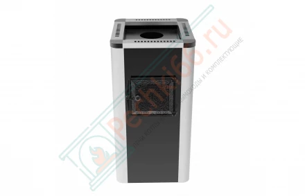 Печь для бани Фаворит 28, закрытая каменка, каминная дверца (Березка)