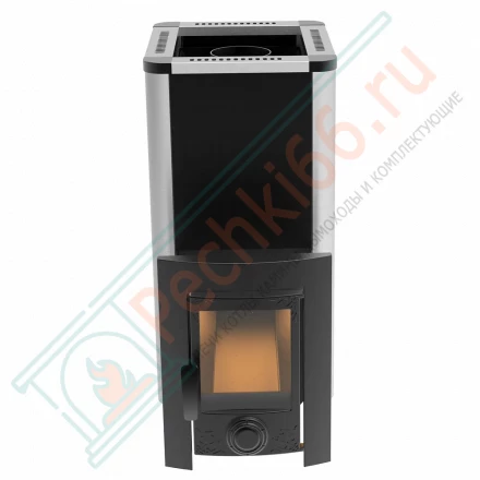 Печь для бани Фаворит 28, закрытая каменка, каминная дверца (Березка)