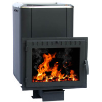 Чугунная банная печь Сибирь-20, конвекционная, с панорамной дверцей (НМК)