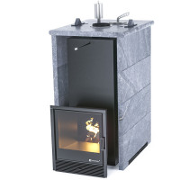 Печь для бани Геленджик в трёхстороннем кожухе из талькохлорита (ИзиСтим)