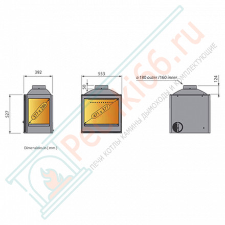 Чугунная топка LCI 5 GFRL, два боковых стекла (Liseo Castiron) 14 кВт