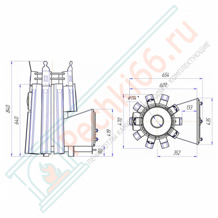 Банная печь Августа с панорамным стеклом (Добросталь)