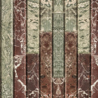 Плитка из камня ламель 1-м² "Жадеит + Россо Леванте" (Feringer)