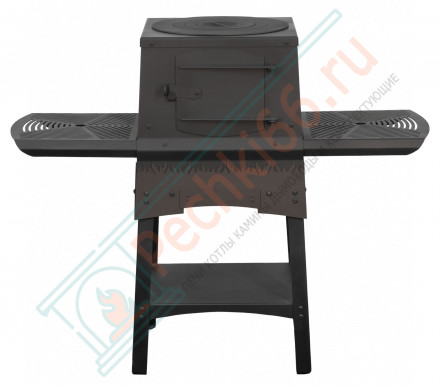 Печь под казан с чугунной плитой LUX (Сталь 3мм) (Сталь-Мастер)