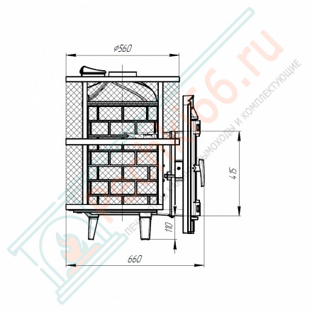 Печь банная «Атмосфера L КТТ» комбинированная Россо Леванто (ProMetall)