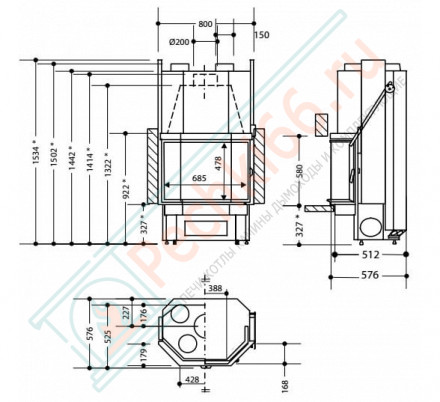 Каминная топка Saphir 1731 (Supra) 11 кВт