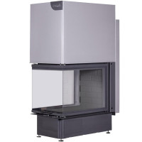 Топка Дельта 700 B три стекла подовое горение принтинг черный шамот (Экокамин)