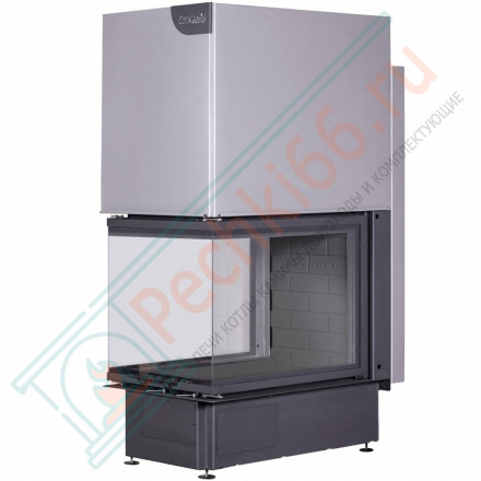 Топка Дельта 700 B три стекла подовое горение принтинг черный шамот (Экокамин)