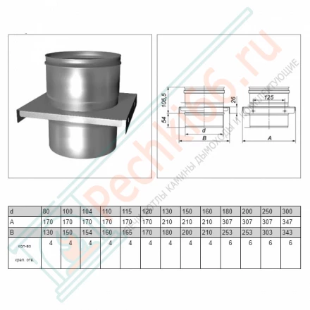 Опора без изол (AISI-321/0,8мм) d-104 (Вулкан)
