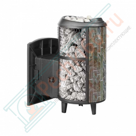 Печь для бани Атмосфера L+, усиленная каменка, комбинированная облицовка Жадеит (ProMetall)