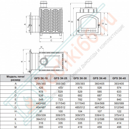 Чугунная печь для бани Гефест GFS-ЗК 30 (М) (ТехноЛит)