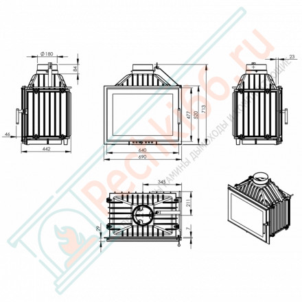 Каминная топка Torn Lux (NORDflam) 14 кВт