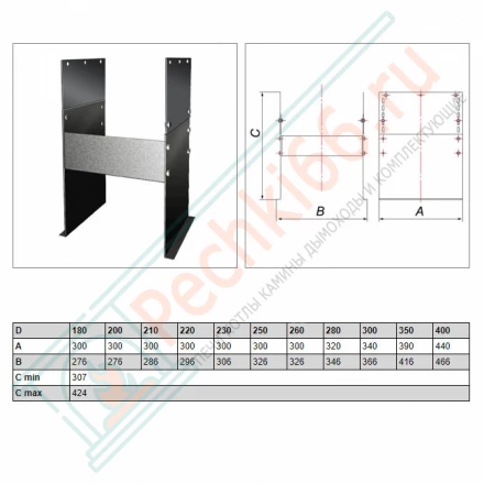 Основание напольное для опоры с изол V50R (AISI-304/1,5) d-300/400 (Вулкан)