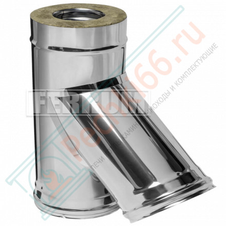 Сэндвич тройник 45° (НЕРЖ-430/0,5-НЕРЖ-430/0,5) d-115/200 (Ferrum GS)