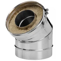 Отвод 45° V50R с изол (AISI-321/0,8-AISI-304/0,5) d-130/230 (Вулкан)