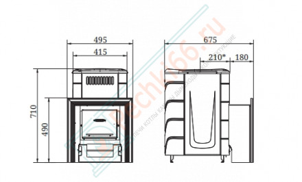Печь для бани газодровяная Оранж Блю Carbon антрацит (T.M.F) до 18 м3