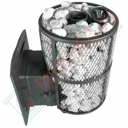 Печь для бани Атмосфера L+, усиленная каменка сетка нержавейка (ProMetall)