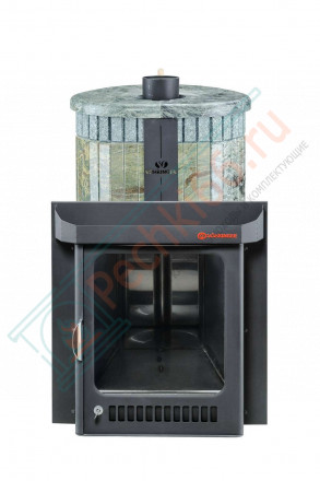 Дровяная банная печь Ферингер ОПТИМА "Жадеит перенесённый рисунок + жадеит бучардированный" до 28 м³