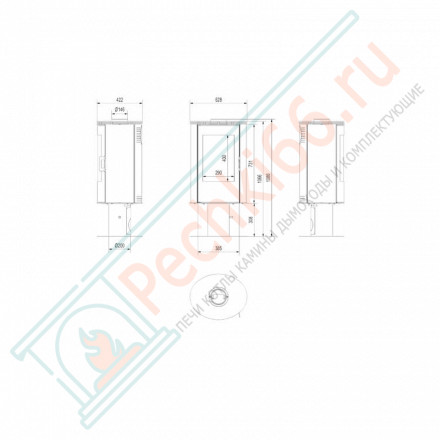 Печь-камин KOZA AB/S/N/O/DR, поворотная (Kratki)