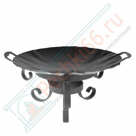 Садж с цельными ручками воронёная сталь 400 мм.