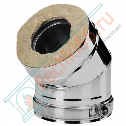 Отвод 45° V50R с изол (AISI-321/0,8-ОЦИНК-RAL/0,5) d-160/260 (Вулкан)