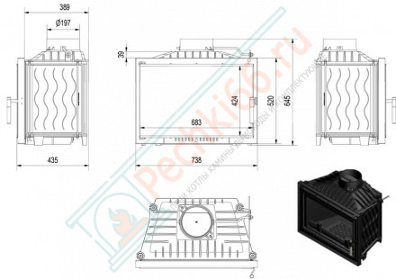 Чугунная топка Wiktor Deco (Kratki)