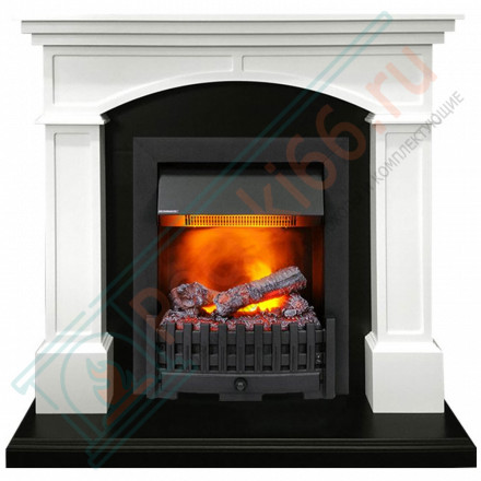 Каминокомплект Langford - Белый с черным с электрическим очагом Danville Black FB2