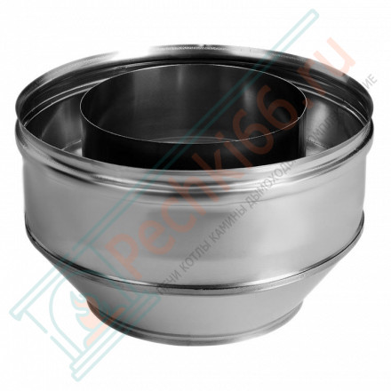 Конус на трубу с изол (НЕРЖ-321/0,5-НЕРЖ-439/0,5) d-115/200 (Дымок-Lux)