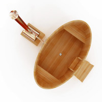 Японская баня Фурако овальная с внешней печкой 120х200х120 (НКЗ)