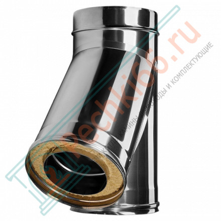 Тройник 45° с изол (НЕРЖ-321/0,5-НЕРЖ-439/0,5) d-130/210 (Дымок-Lux)