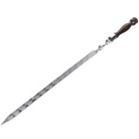 Шампур для люля-кебаб с деревянной ручкой, нерж. ст (600х20х3 мм)