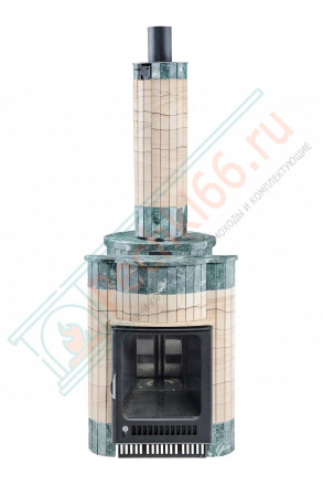 Дровяная банная печь Ферингер ОПТИМА "Окаменевшее дерево перенесённый рисунок + Змеевик" до 28 м³
