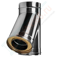 Тройник 45° с изол (НЕРЖ-321/0,5-НЕРЖ-439/0,5) d-180/260 (Дымок-Lux)