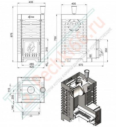 Печь для бани ASTON 16 INOX (Aston)
