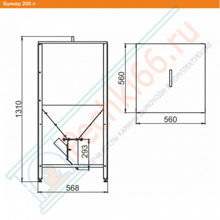 Бункер горелки Fox, RAY 200л (Zota)