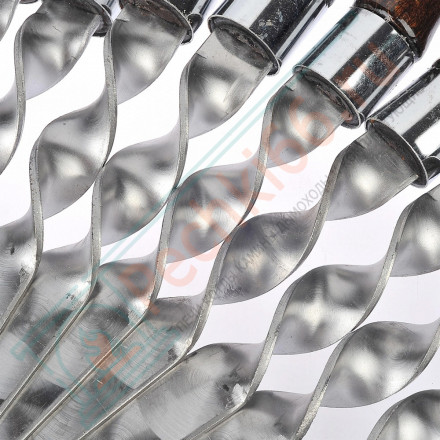 Шампур для люля-кебаб с деревянной ручкой, нерж. ст (400х20х3 мм)