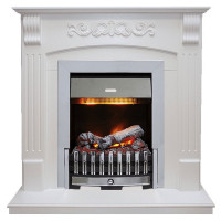 Электрический каминокомплект Sorrento - Белый дуб с очагом Danville Chrome FB2