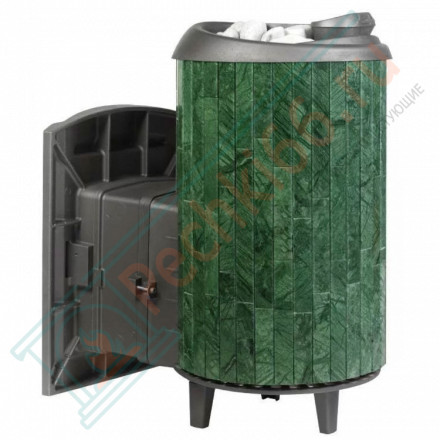 Печь для бани Атмосфера L+, усиленная каменка, ламели «Верде Гватемала» (ProMetall)