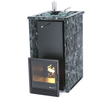Печь для бани Геленджик в трёхстороннем кожухе с открытым верхом из пироксенита (ИзиСтим)