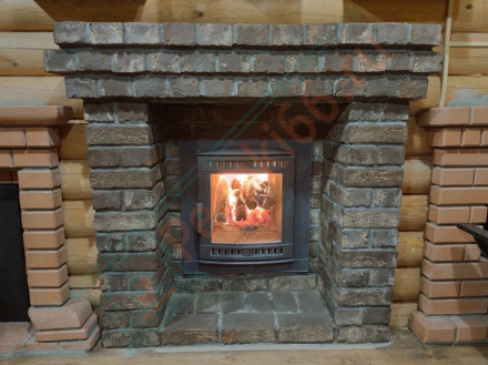 Печь для бани Атмосфера L+, усиленная каменка, ламели "Россо Леванто" (ProMetall)