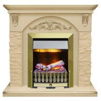 Каминокомплект Bern Сланец крупный бежевый / Алебастр темная патина с очагом Danville Antique Brass FB2